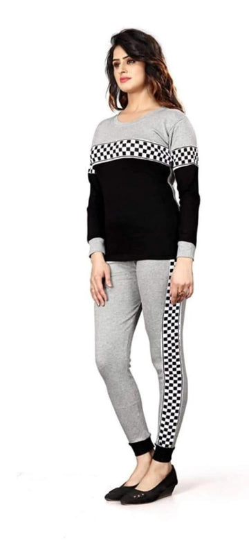 Women's Cotton Lycra Checks Best Selling Tracksuit Roposo Clout